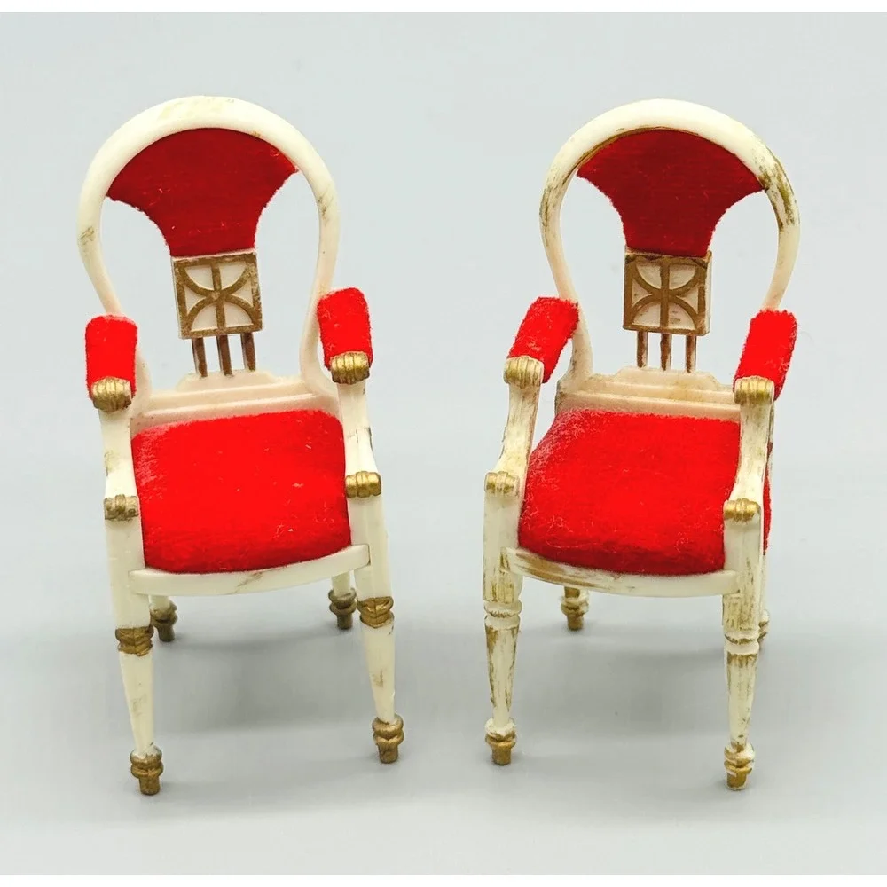 Ideal Petite Princess Dollhouse Furniture Grand Piano‎ Chairs Table Stool